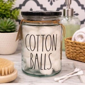 Rae Dunn Cotton Ball Jar